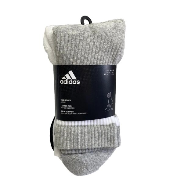 Adidas Men’s Cushioned Arch Support Athletic Socks New - Picture 1 of 1